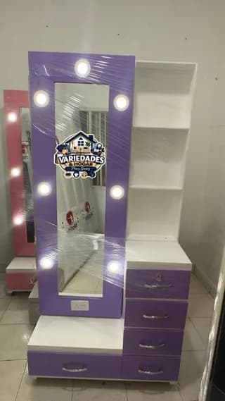 peinadora muñequera luz led vidrio completo varios 4