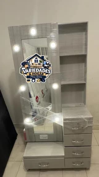 peinadora muñequera luz led vidrio completo varios 3