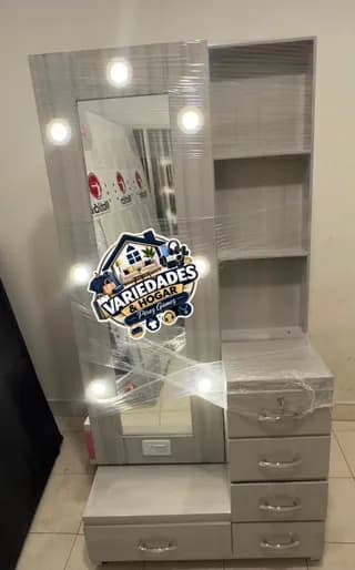 peinadora muñequera luz led vidrio completo varios 7