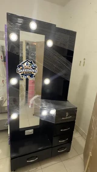 peinadora muñequera luz led vidrio completo varios 5