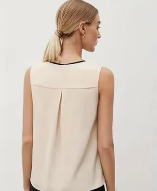Blusa Elegante Beige / Negro T-L 2