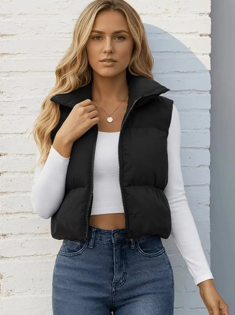Chaleco Acolchado Negro T-L