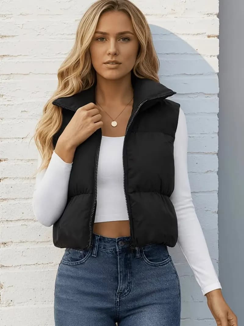 Chaleco Acolchado Negro T-L