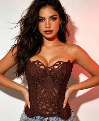 Corset Marron y Amarillo T-M 1