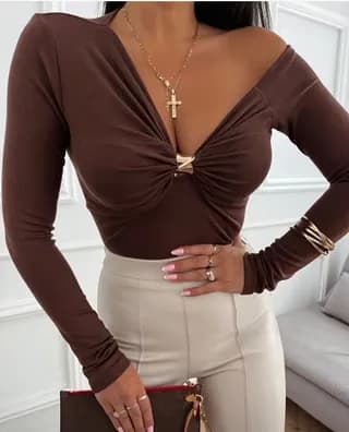 Camisa Manga Larga Marron T-M 2
